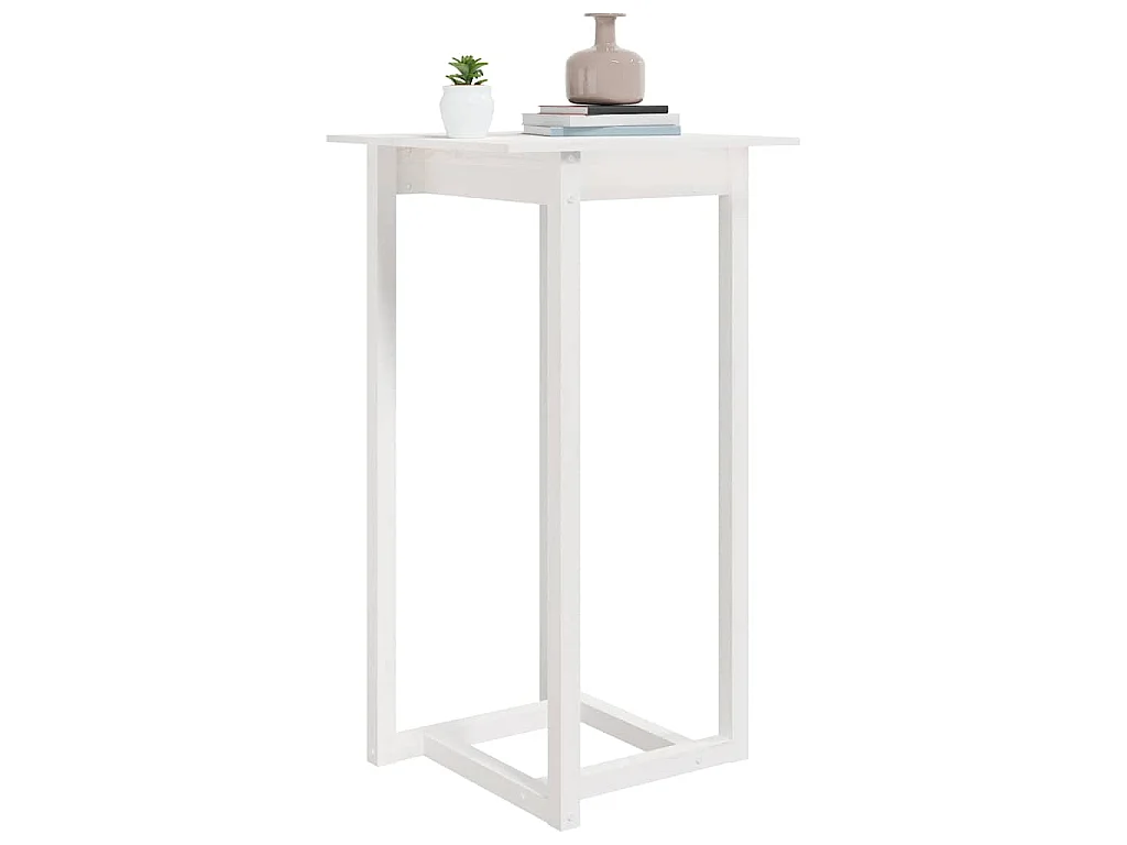 Table de bar Blanc 60x60x110 cm Bois massif de pin