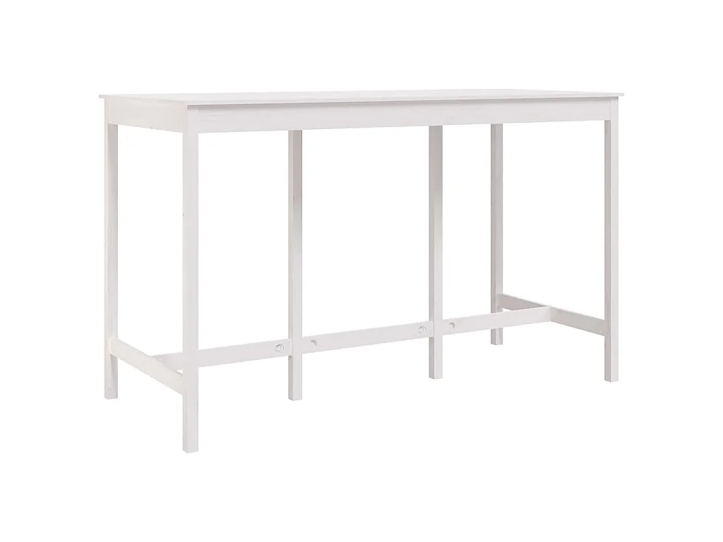 Table de bar Blanc 180x80x110 cm Bois massif de pin