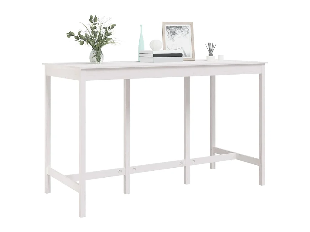 Table de bar Blanc 180x80x110 cm Bois massif de pin