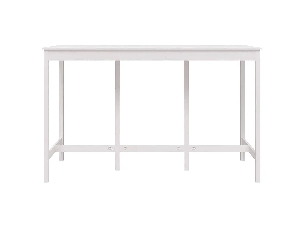 Bartafel 180x80x110 cm massief grenenhout wit