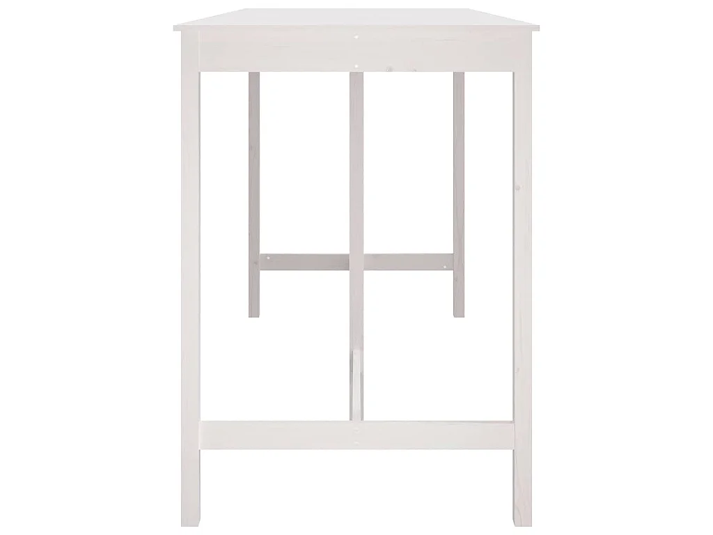 Bartafel 180x80x110 cm massief grenenhout wit