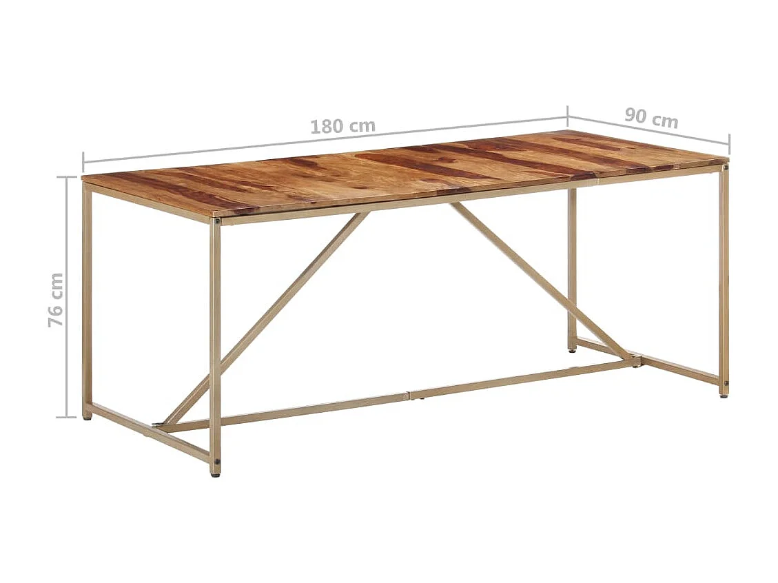 Eettafel 180x90x76 cm massief hout