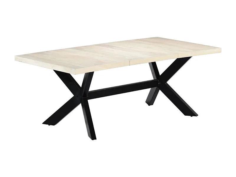 Esstisch Weiß 200×100×75 cm Massivholz Mango