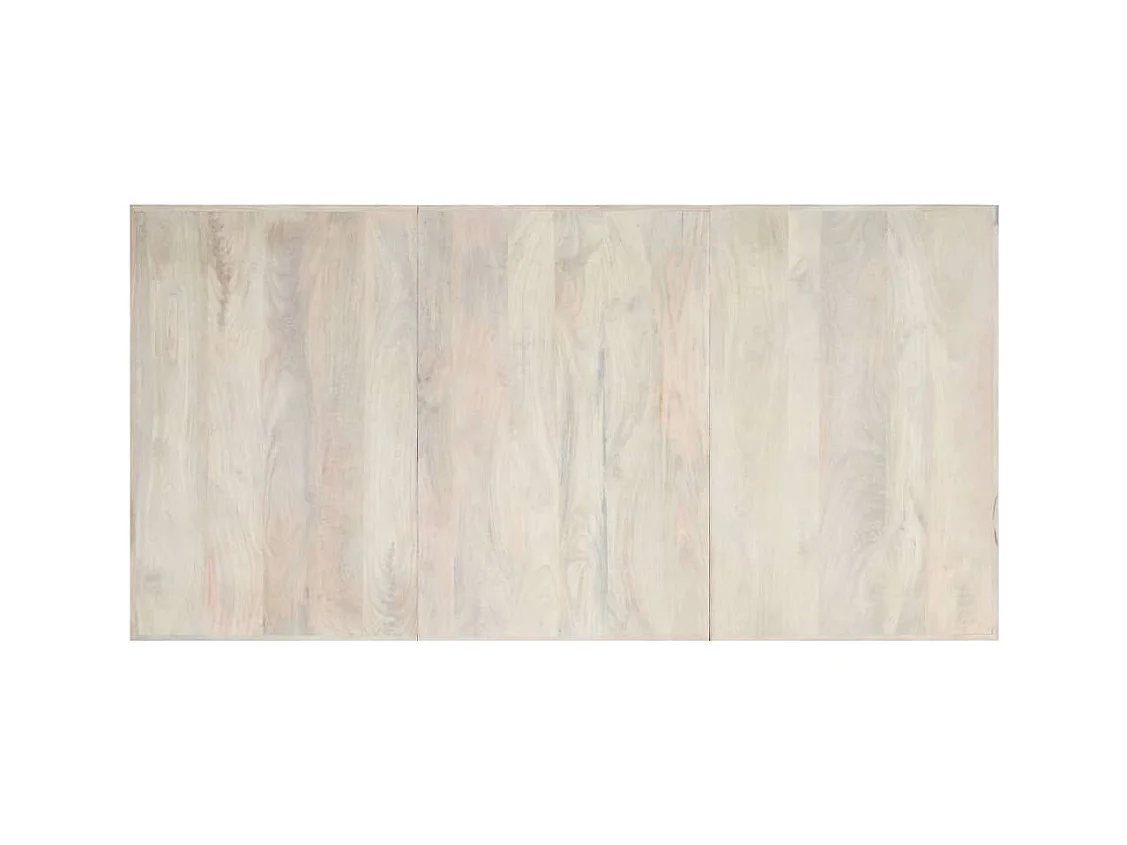 Tavolo da Pranzo Bianco 200x100x75 cm Legno Massello di Mango
