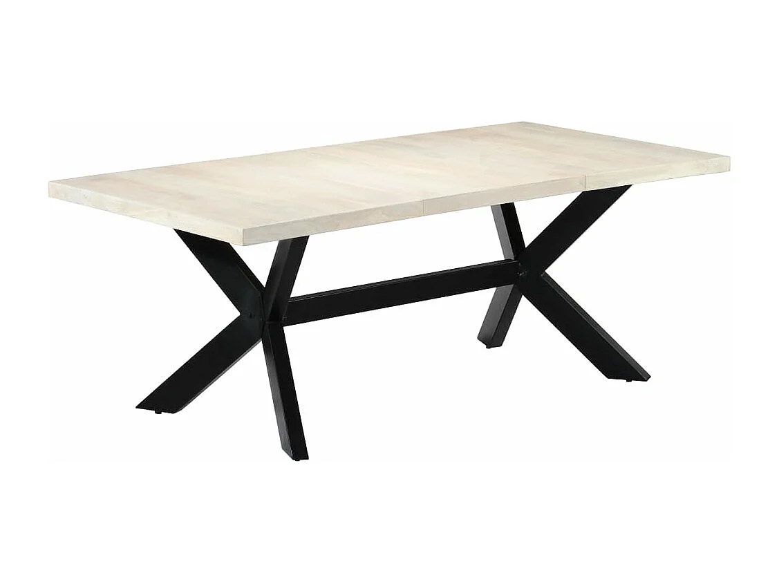 Tavolo da Pranzo Bianco 200x100x75 cm Legno Massello di Mango