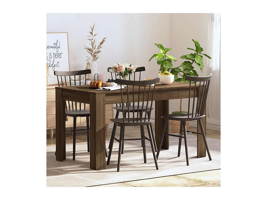 Table à dîner Chêne marron 140x74,5x76 cm Bois d'ingénierie