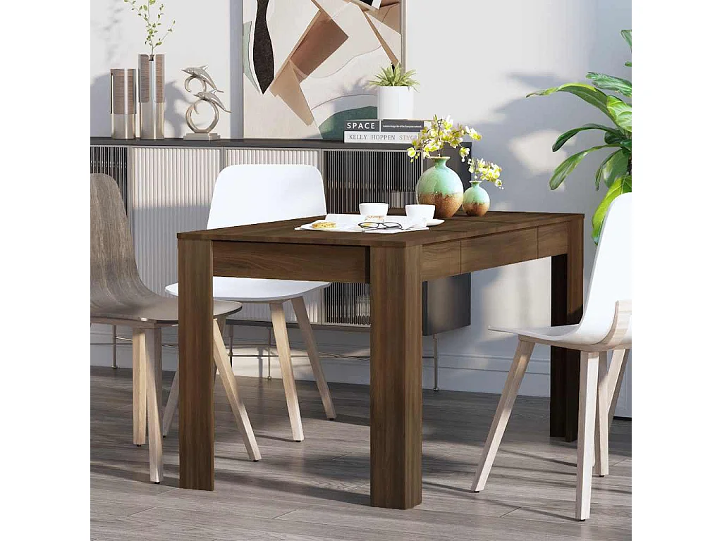 Mesa jantar 140x74,5x76 cm derivados madeira carvalho castanho