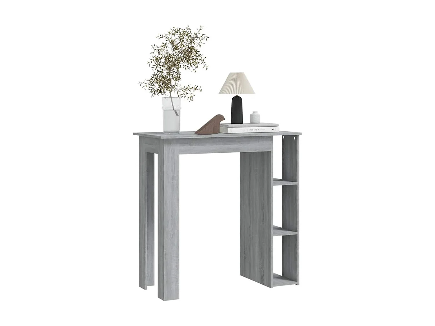 Bartafel met schap 102x50x103,5 cm bewerkt hout grijs sonoma