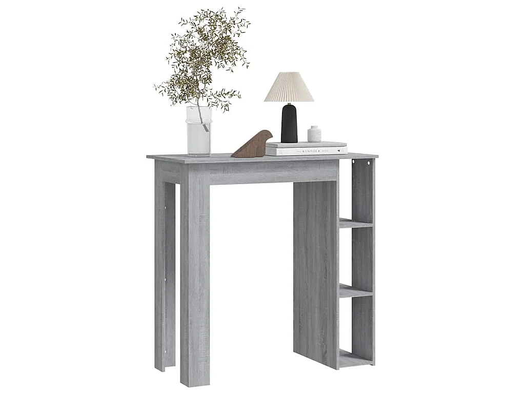 Bartafel met schap 102x50x103,5 cm bewerkt hout grijs sonoma