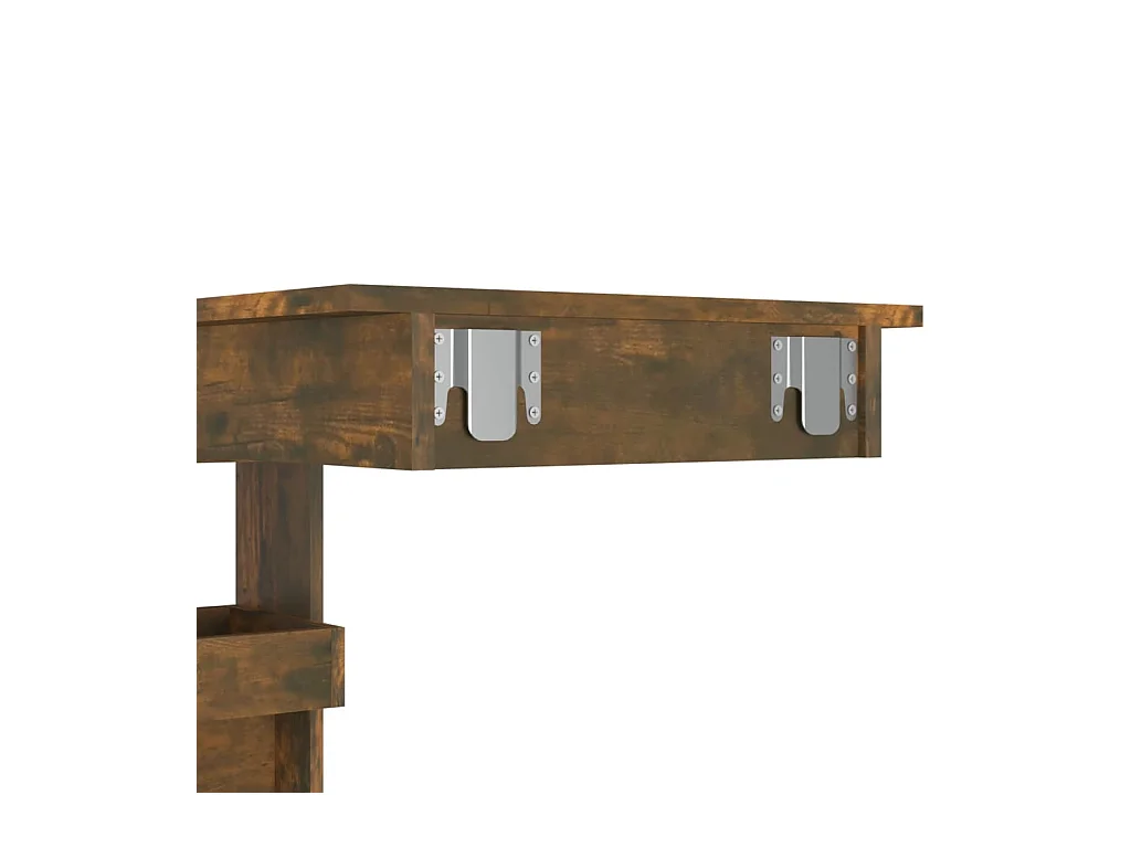 Table de bar murale Chêne fumé 102x45x103,5cm Bois d'ingénierie