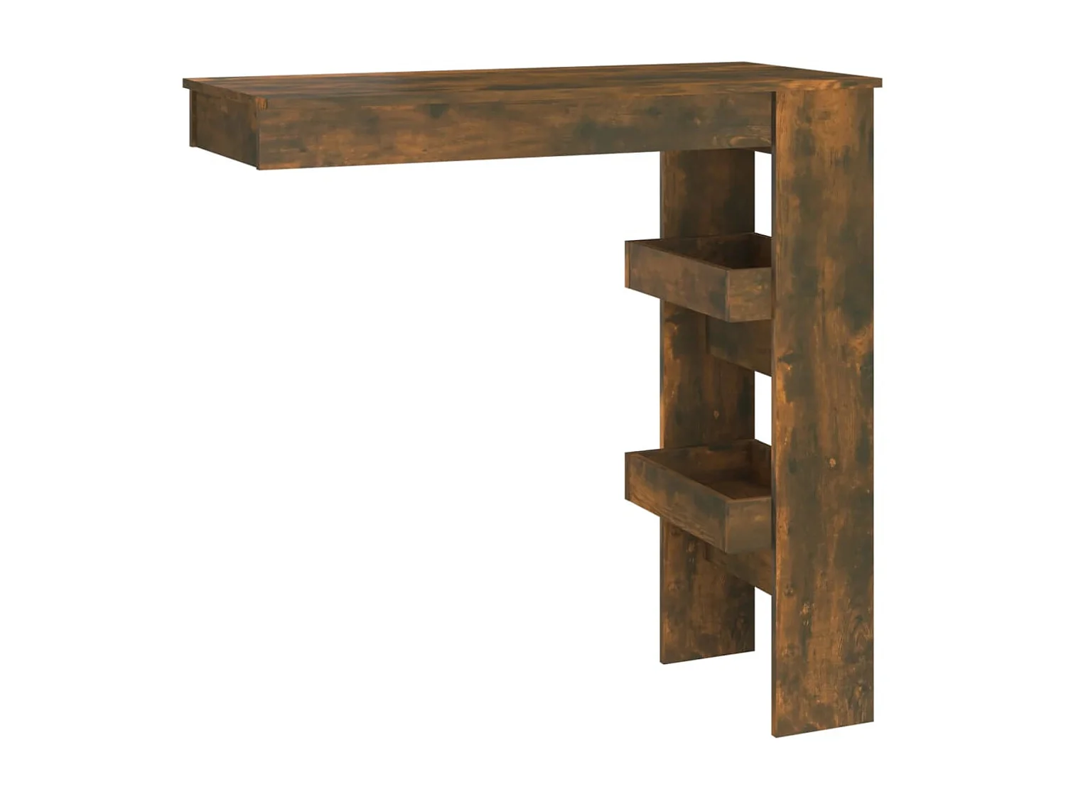 Table de bar murale Chêne fumé 102x45x103,5cm Bois d'ingénierie