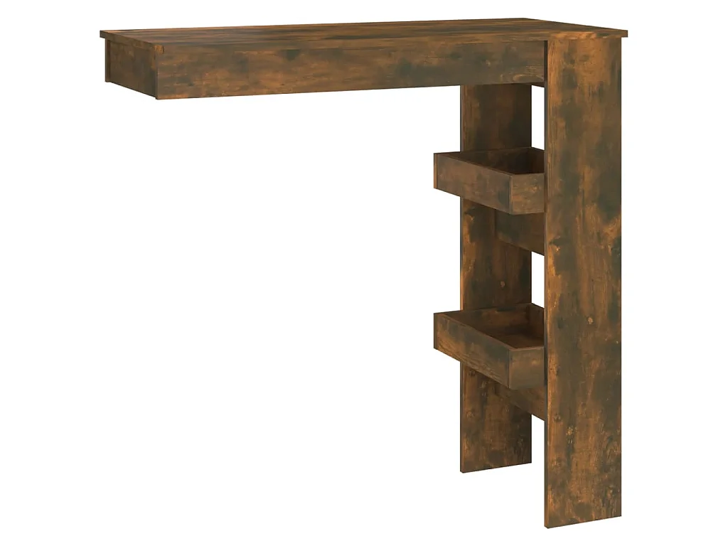 Table de bar murale Chêne fumé 102x45x103,5cm Bois d'ingénierie