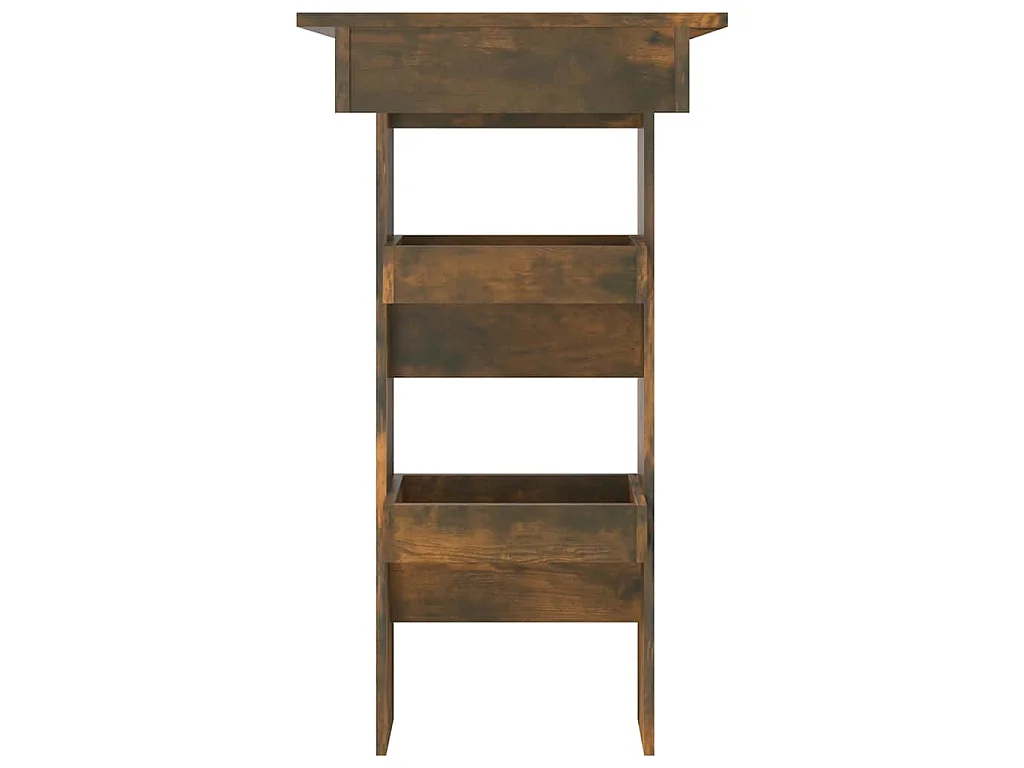 Table de bar murale Chêne fumé 102x45x103,5cm Bois d'ingénierie