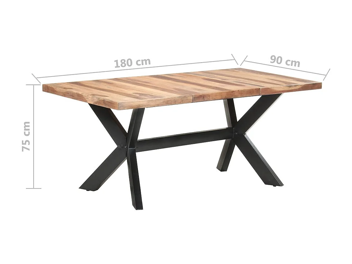 Mesa de comedor de madera acacia acabado miel 180x90x75 cm