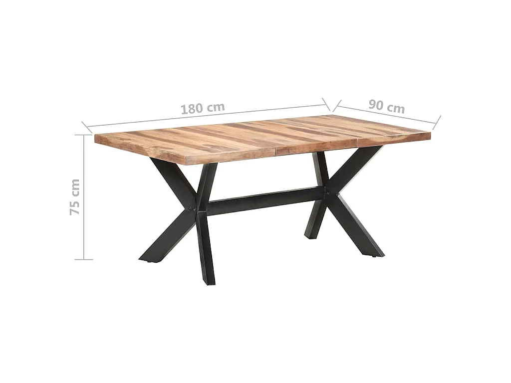 Table de salle à manger 180x90x75 cm Bois avec finition miel