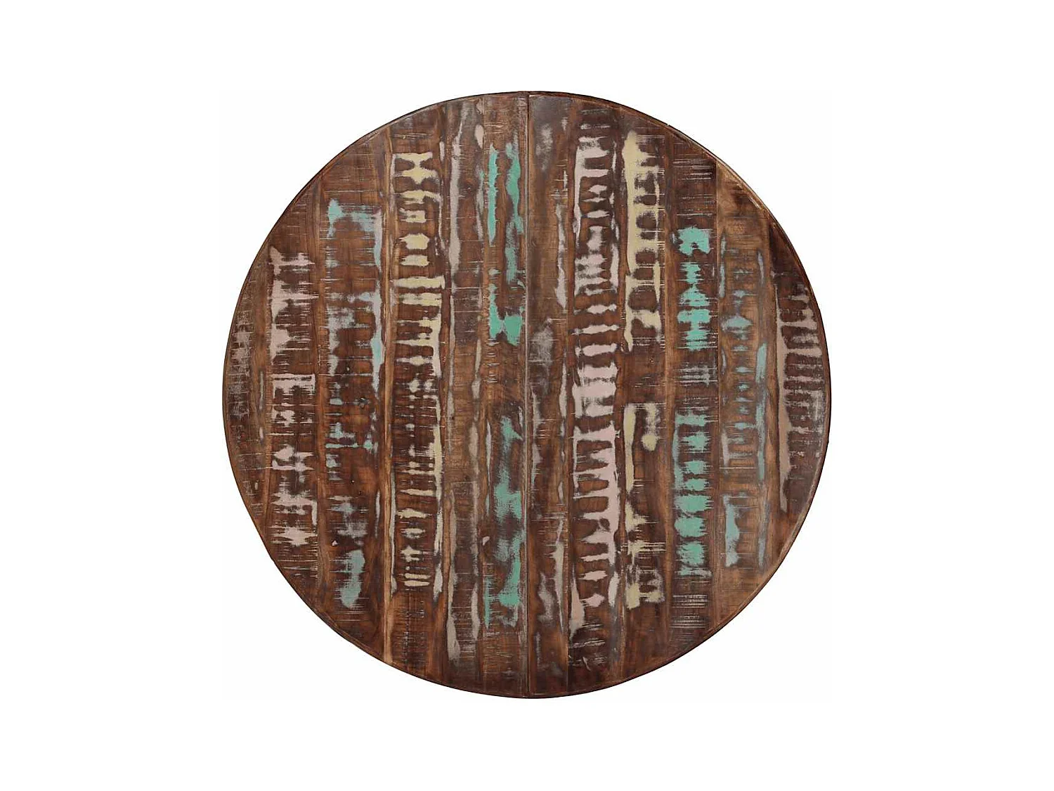 Table à dîner Ø110x78 cm Bois de récupération massif et acier