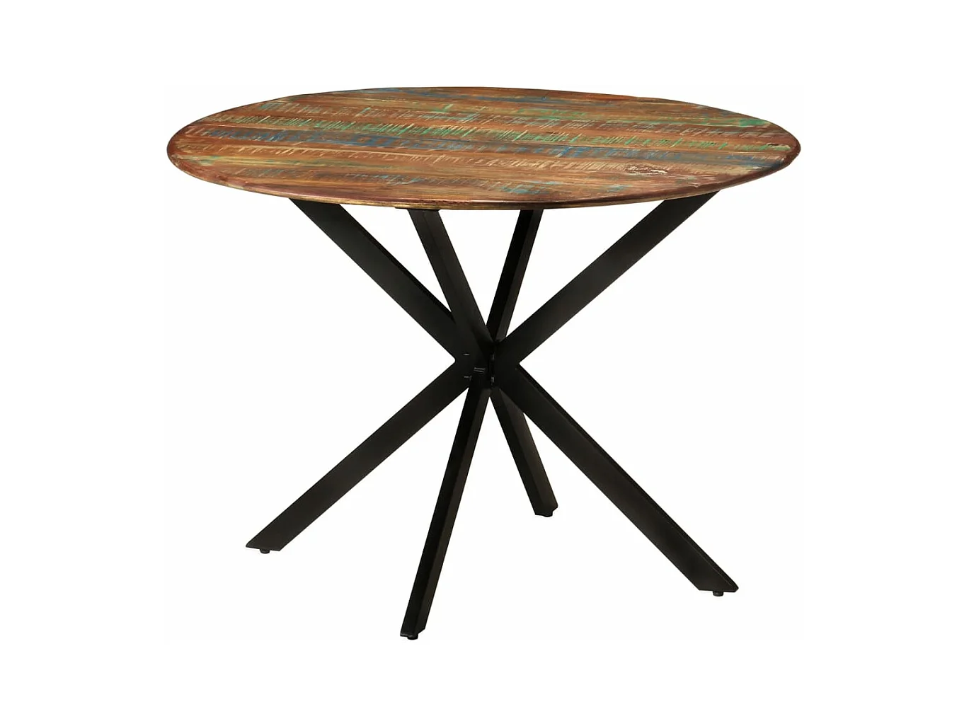 Esstisch Ø110x78 cm Altholz Massiv und Stahl