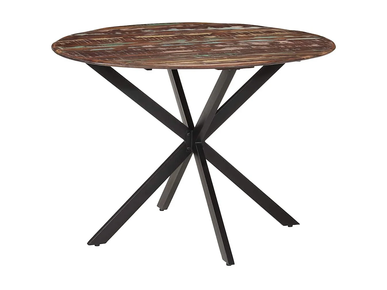 Esstisch Ø110x78 cm Altholz Massiv und Stahl