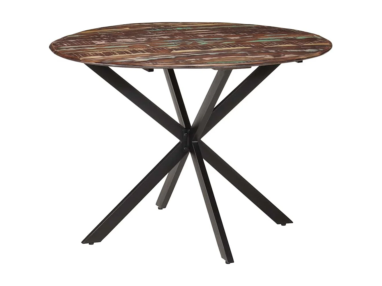 Esstisch Ø110x78 cm Altholz Massiv und Stahl