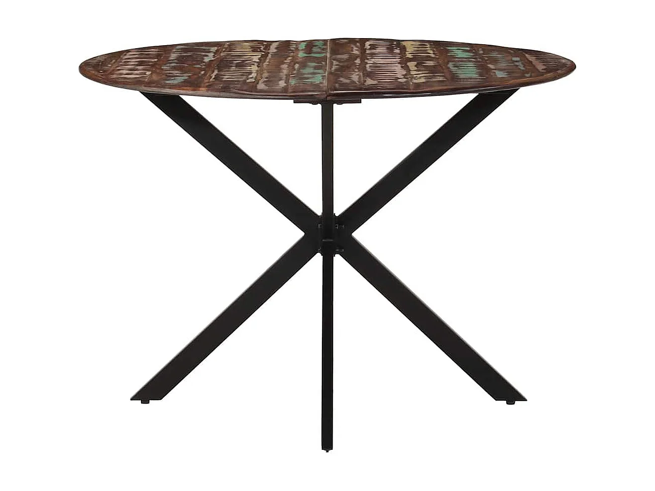 Esstisch Ø110x78 cm Altholz Massiv und Stahl