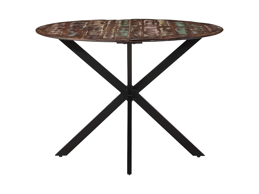 Table à dîner Ø110x78 cm Bois de récupération massif et acier