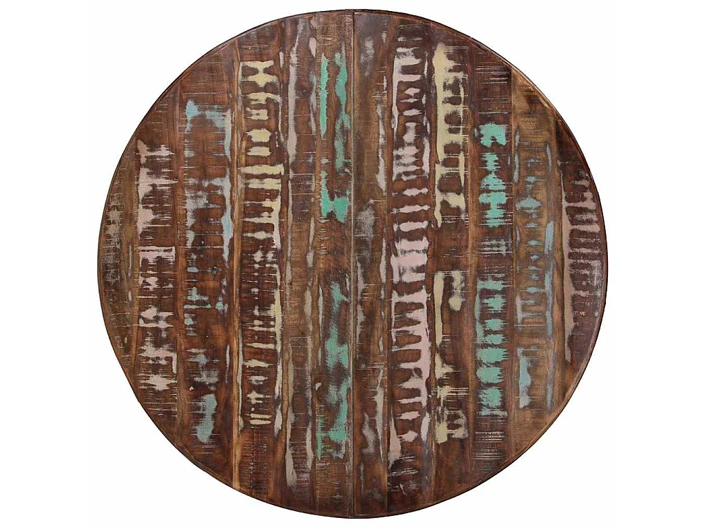 Table à dîner Ø110x78 cm Bois de récupération massif et acier
