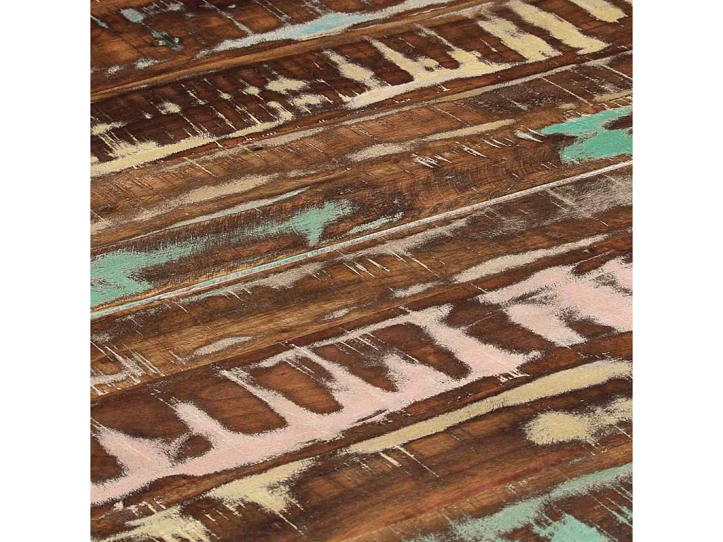 Table à dîner Ø110x78 cm Bois de récupération massif et acier