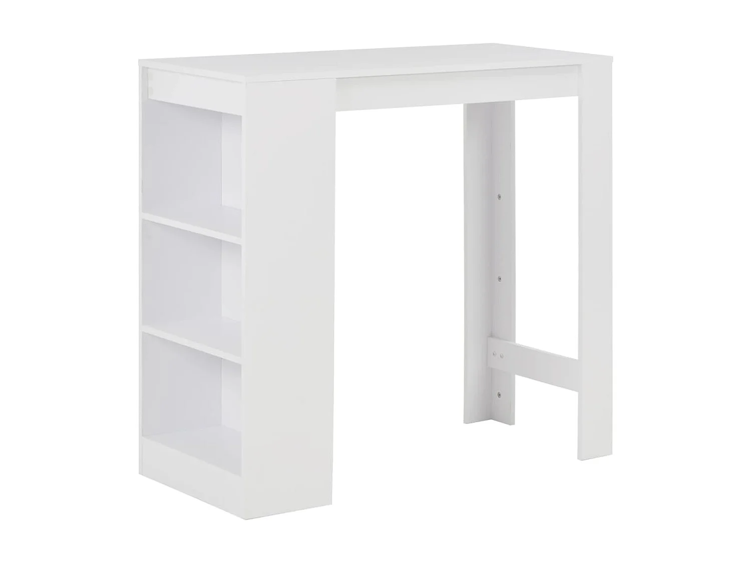 Table de bar avec étagère Blanc 110x50x103 cm