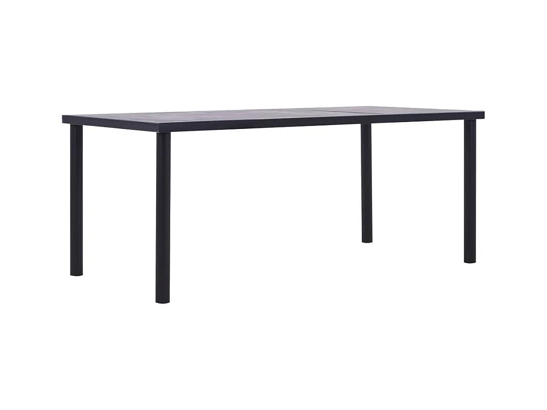 Table à manger Noir et gris béton 200x100x75 cm MDF