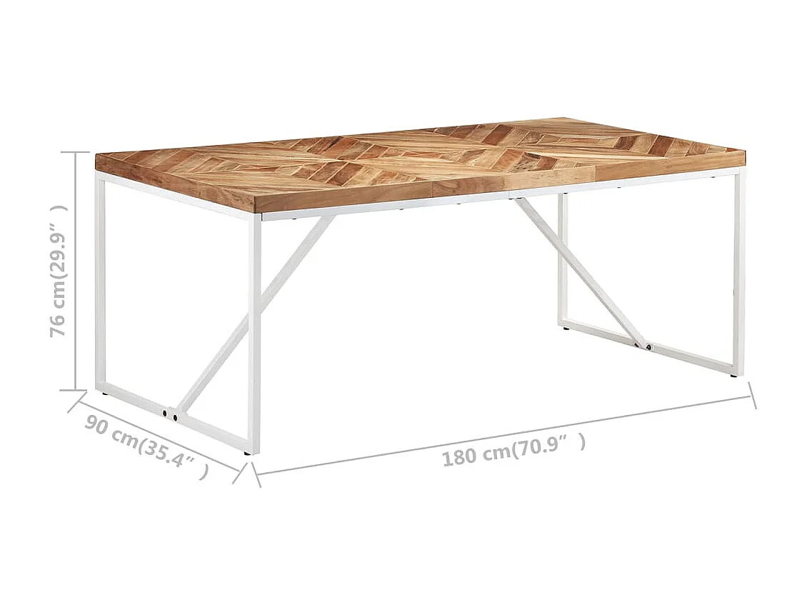 Tavolo da Pranzo 180x90x76 cm Legno Massello di Acacia e Mango