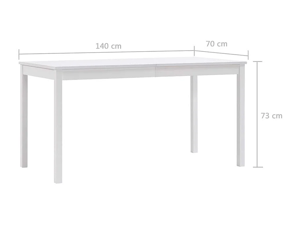 Table à manger Blanc 140x70x73 cm Pin