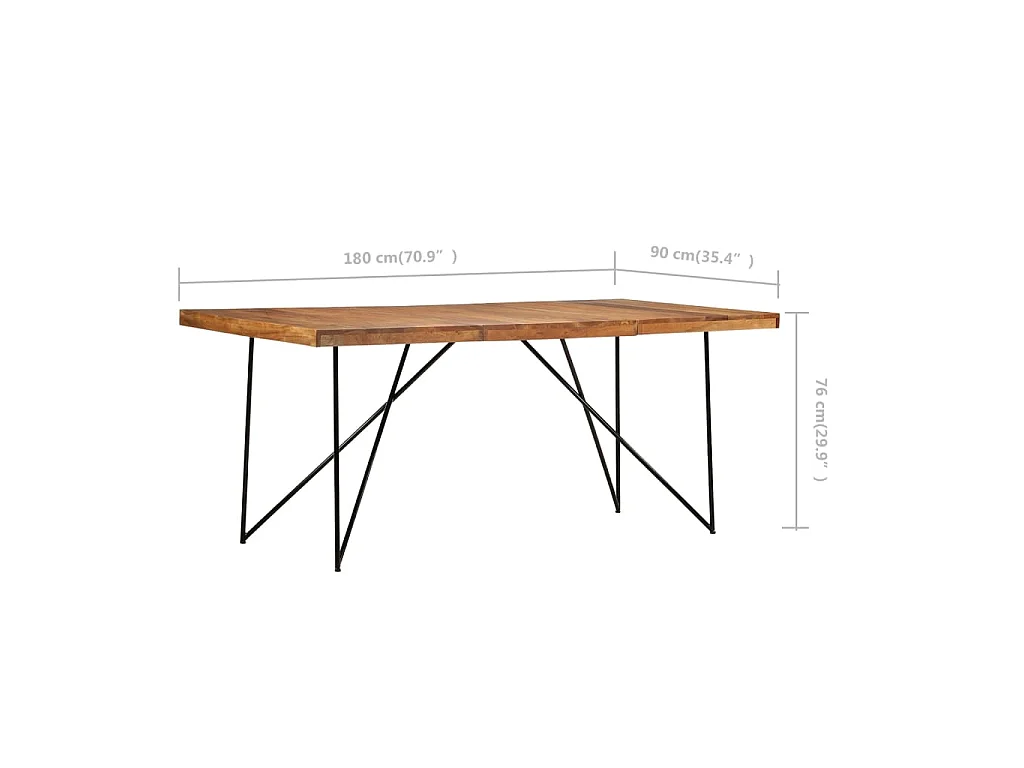 Table à manger 180x90x76 cm Bois d'acacia massif