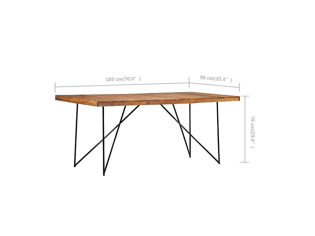 Table à manger 180x90x76 cm Bois d'acacia massif
