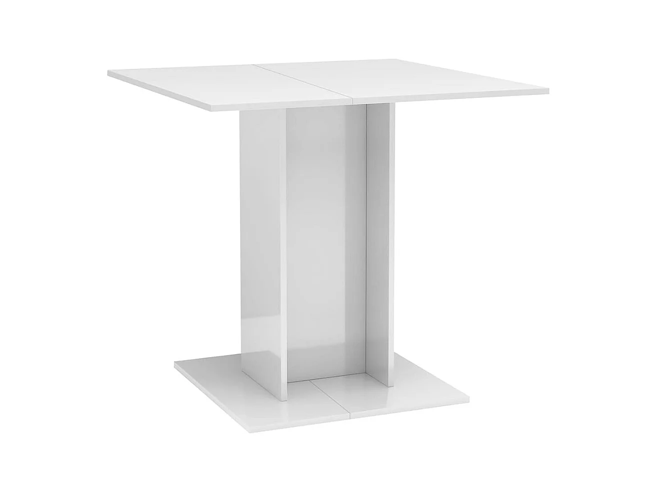 Table à manger blanc brillant 80x80x75 cm bois d'ingénierie