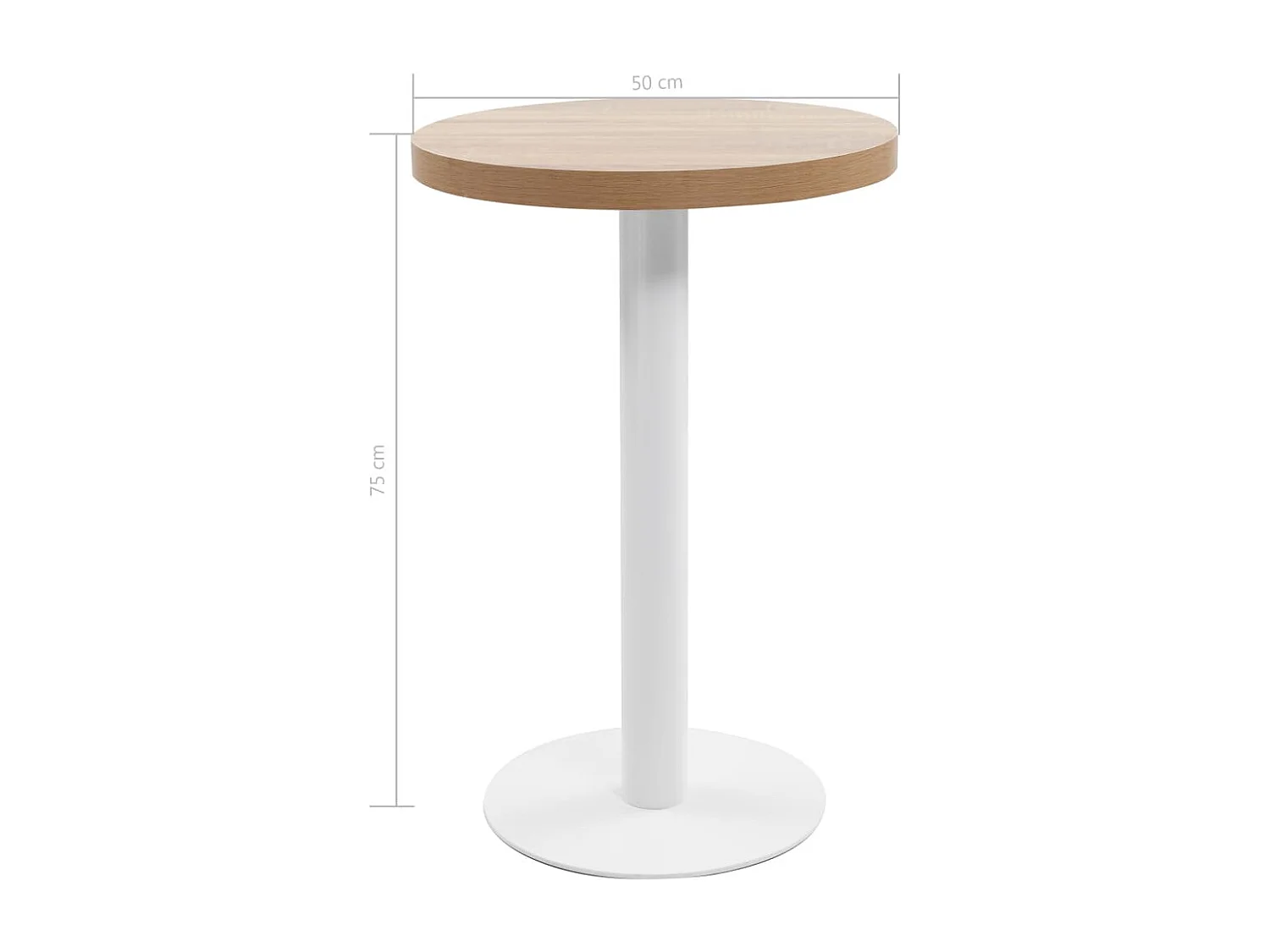Bistrotisch Hellbraun 50 cm MDF