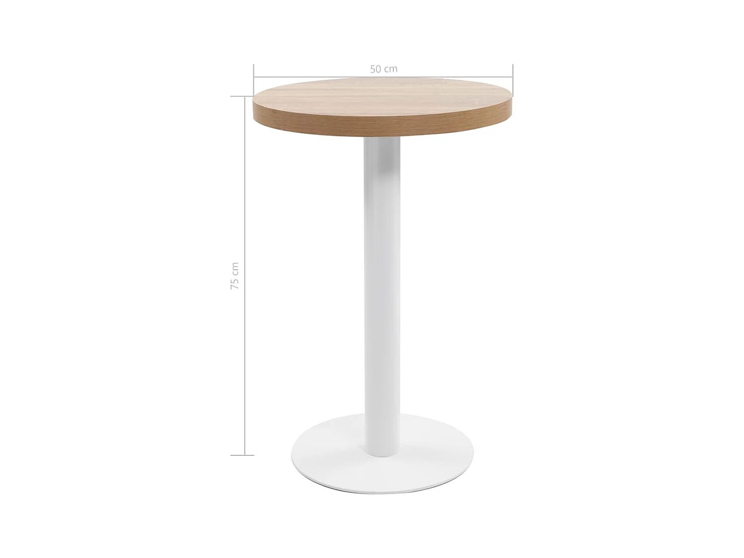 Bistrotisch Hellbraun 50 cm MDF