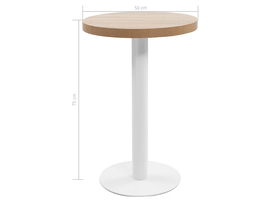 Bistrotisch Hellbraun 50 cm MDF