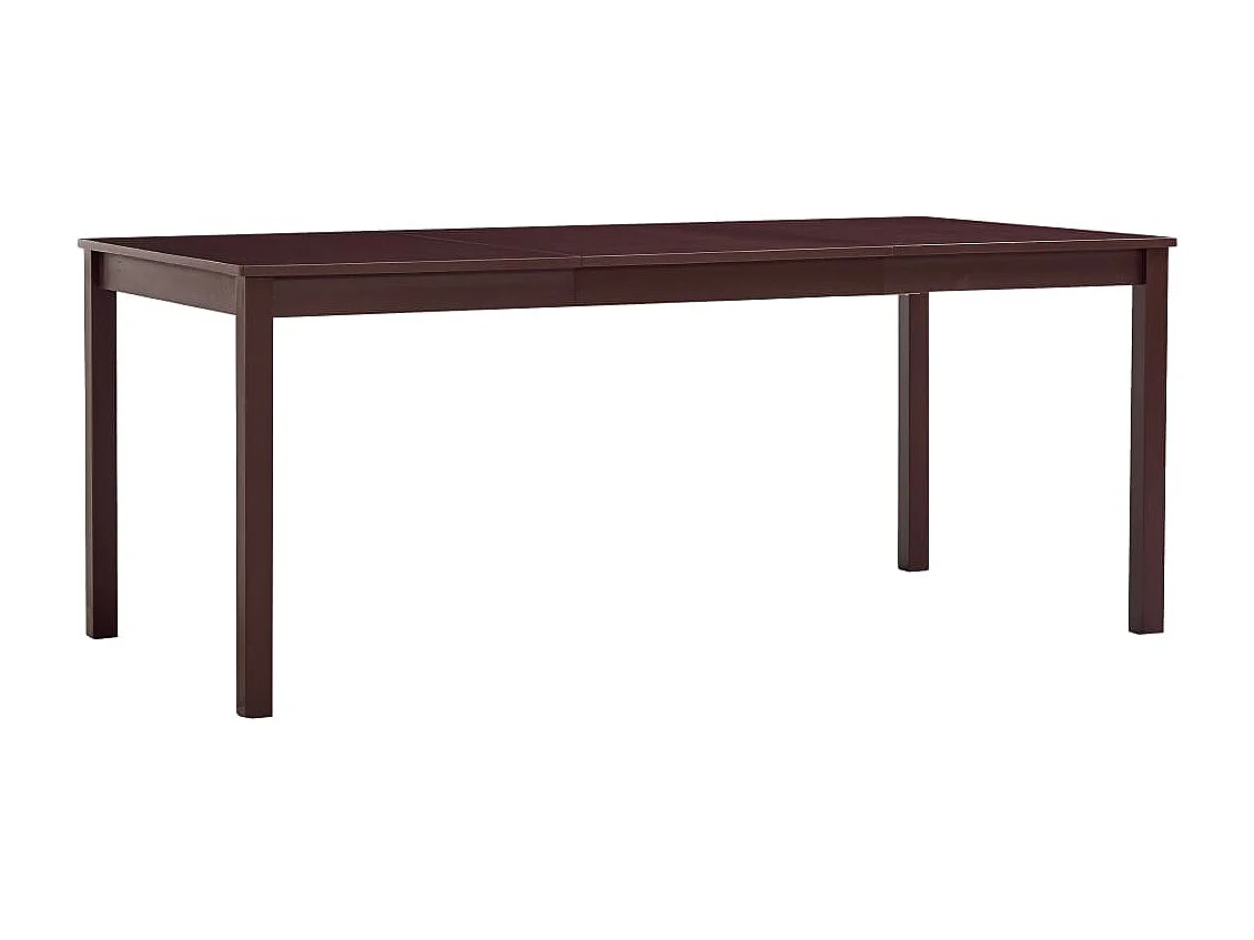 Mesa de comedor de madera de pino marrón oscuro 180x90x73 cm