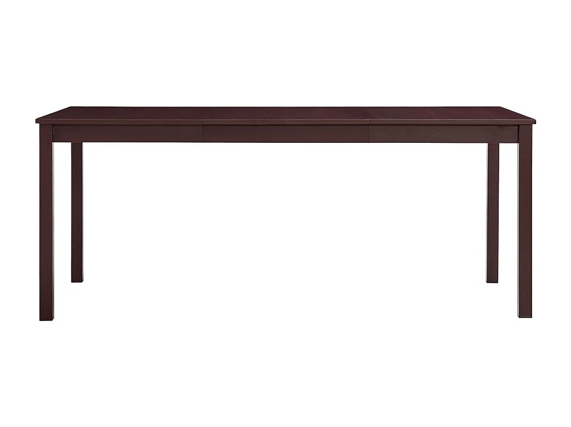 Mesa de comedor de madera de pino marrón oscuro 180x90x73 cm