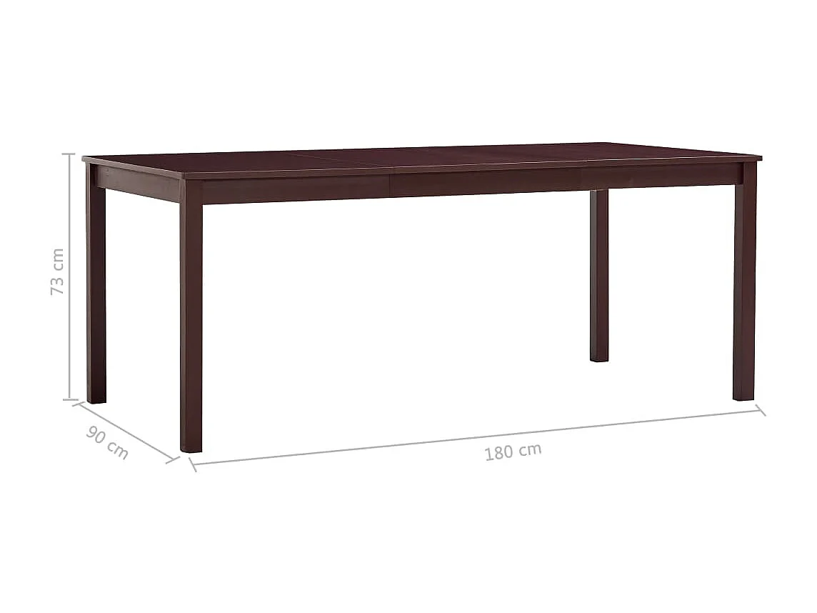 Table à manger Marron foncé 180x90x73 cm Bois de pin