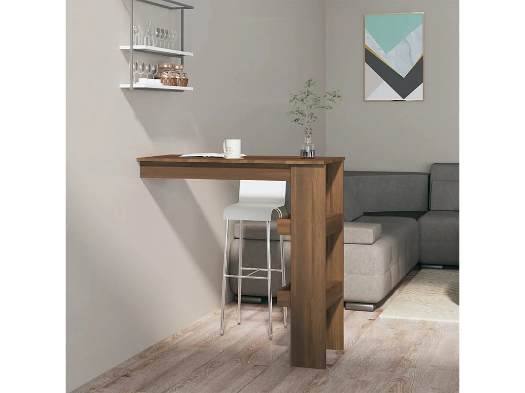 Bancone da Muro Rovere Marrone 102x45x103,5cm Legno Multistrato