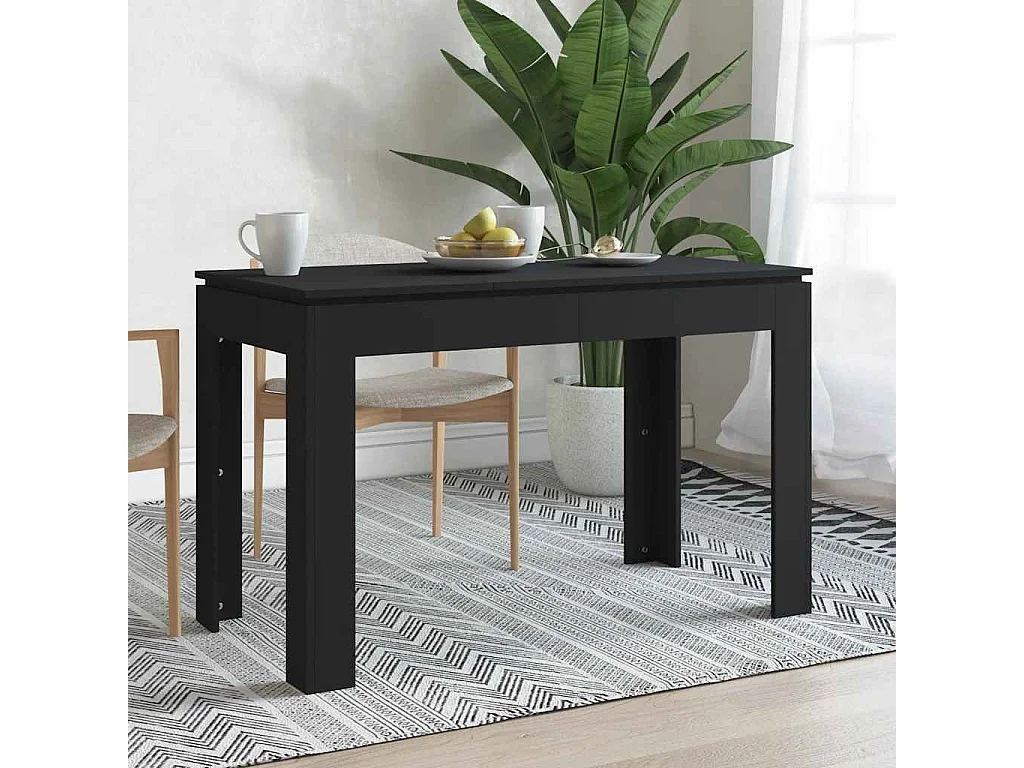 Tavolo da Pranzo Nero 120x60x76 cm in Legno Multistrato