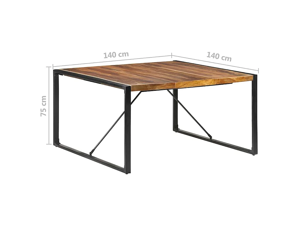 Table à manger 140x140x75 cm bois massif