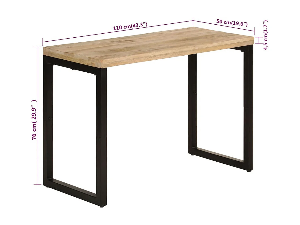 Tavolo da Pranzo 110x50x76 cm in Legno Massello di Mango