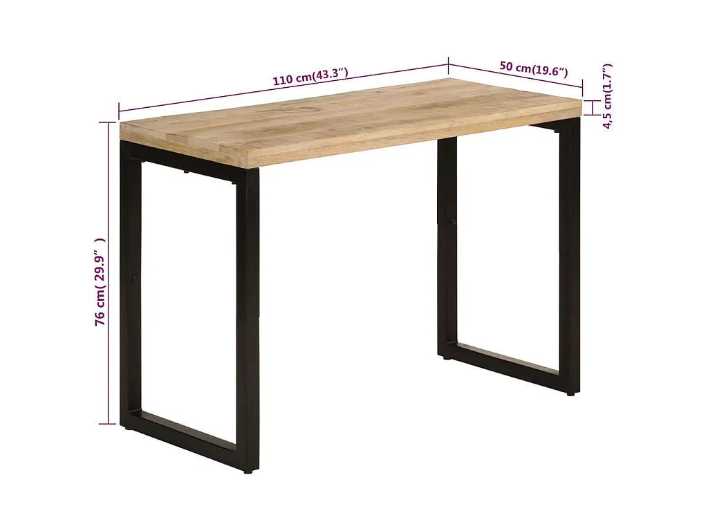 Table à dîner 110x50x76 cm Bois de manguier massif
