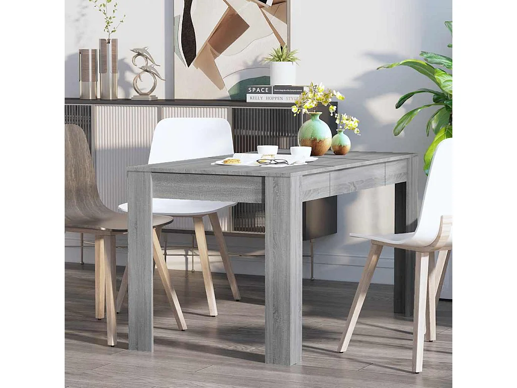 Table à dîner Sonoma gris 140x74,5x76 cm Bois d'ingénierie