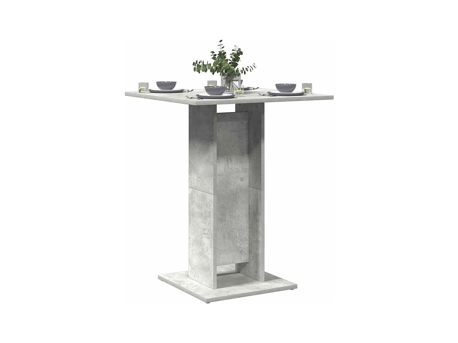 Table de bistro Gris béton 60x60x75 cm Bois d'ingénierie