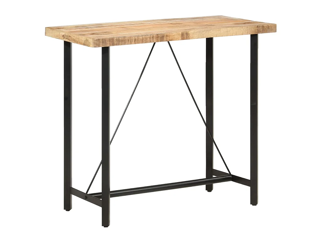 Table de bar 120x58x107 cm Bois de manguier brut
