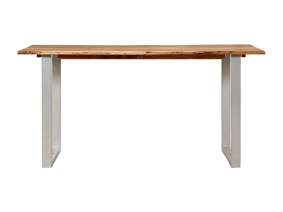Tavolo da Pranzo 154x80x76 cm in Legno Massello di Acacia