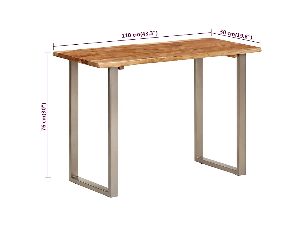 Eettafel 110x50x76 cm massief acaciahout